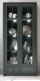 Vitrine Forres in grn Landhaus Wohn- und Esszimmer Vitrinenschrank 90 x 197 cm