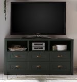 TV-Lowboard Forres in grn Landhaus TV Unterteil mit Komforthhe 130 x 67 cm