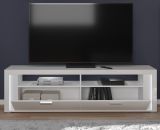 TV-Lowboard Sunroof in wei Hochglanz TV-Unterteil inklusive Beleuchtung 201 x 58 cm, Soft-Close