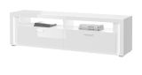 TV-Lowboard Sunroof in wei Hochglanz TV-Unterteil inklusive Beleuchtung 201 x 58 cm, Soft-Close