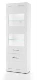 Vitrine Carrara in wei Hochglanz Wohn- und Esszimmer Vitrinenschrank 65 x 198 cm