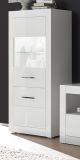 Vitrine Carrara in wei Hochglanz Wohn- und Esszimmer Vitrinenschrank halbhoch 65 x 142 cm