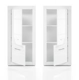 Highboard Carrara in wei Hochglanz Wohn- und Esszimmer Anrichte 65 x 142 cm