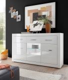 Sideboard Carrara in wei Hochglanz Wohn- und Esszimmer Kommode 164 x 97 cm