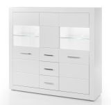 Highboard Carrara in wei Hochglanz Wohn- und Esszimmer Anrichte 149 x 142 cm