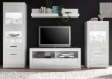 Wohnwand Carrara in wei Hochglanz Wohnkombination 4-teilig 300 x 198 cm