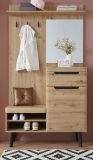 Garderobe Set 2-teilig Ronson in Artisan Eiche und schwarz Garderobenkombination skandinavisch 232 x 200 cm