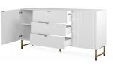 Sideboard Hawick in wei matt mit 3D-Wellenstruktur Wohn- und Esszimmer Kommode 179 x 90 cm