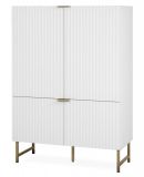 Highboard Hawick in wei matt mit 3D-Wellenstruktur Wohn- und Esszimmer Anrichte 100 x 142 cm