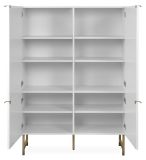 Highboard Hawick in wei matt mit 3D-Wellenstruktur Wohn- und Esszimmer Anrichte 100 x 142 cm