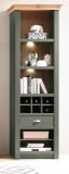 Regal Norwich in grn und Wotan Eiche Landhaus Regalschrank mit Weinregal 68 x 207 cm