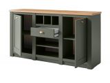 Sideboard Norwich in grn und Wotan Eiche Landhaus Kommode mit Weinregal 145 x 83 cm