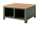 Couchtisch Norwich in grn und Wotan Eiche Landhaus Beistelltisch mit Truhe und Ablage 93 x 93 cm quadratisch