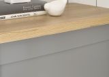 Kommode Rideau in grau und Artisan Eiche Landhaus Highboard 68 x 142 cm