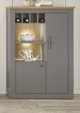 Highboard Rideau in grau und Artisan Eiche Landhaus Kommode 103 x 142 cm