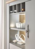 Highboard Rideau in grau und Artisan Eiche Landhaus Kommode 103 x 142 cm