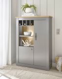 Highboard Rideau in grau und Artisan Eiche Landhaus Kommode 103 x 142 cm