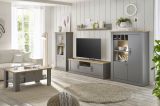Highboard Rideau in grau und Artisan Eiche Landhaus Kommode 103 x 142 cm