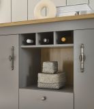 Wohnwand Rideau in grau und Artisan Eiche Landhaus Wohnkombination 4-teilig 328 x 201 cm