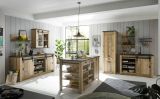 Kcheninsel Stove in Used Wood hell und anthrazit Kchenschrank freistehend 162 x 77 cm