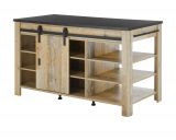 Kcheninsel Stove in Used Wood hell und anthrazit Kchenschrank freistehend 162 x 77 cm