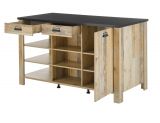 Kcheninsel Stove in Used Wood hell und anthrazit Kchenschrank freistehend 162 x 77 cm