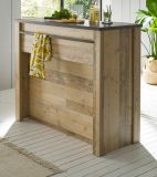 Kchentheke Stove in Used Wood hell und anthrazit Kcheninsel freistehend 130 cm