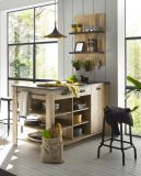 Kchenregal Stove in Used Wood hell und anthrazit Kche Wandregal 60 x 84 cm Gewrzregal