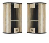 Kche Hngeschrank Stove in Used Wood hell und anthrazit Kchenschrank hngend 50 x 90 cm