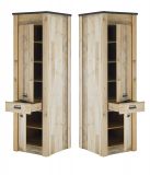 Kche Hochschrank Stove in Used Wood hell und anthrazit Kchenschrank hoch 62 x 201 cm