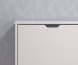 Schuhschrank Mestre in Massivholz Kiefer wei lackiert Schuhkipper 60 x 78 cm