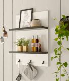 Kchenregal Stove in wei Pinie und anthrazit Landhaus Kche Wandregal 60 x 84 cm Gewrzregal