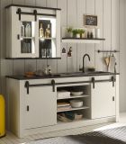 Kche Hngeschrank Stove in wei Pinie und anthrazit Landhaus Kchenschrank hngend 93 x 90 cm