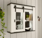 Kche Hngeschrank Stove in wei Pinie und anthrazit Landhaus Kchenschrank hngend 93 x 90 cm