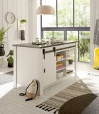 Kche mit Kochinsel Stove in wei Pinie und anthrazit Landhaus Kchenschrank Set 5-teilig