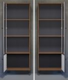 Vitrine Montez in Graphite grau und Eiche Kraft Gold Wohn- und Esszimmer Vitrinenschrank 63 x 172 cm
