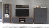TV-Lowboard Montez in Graphite grau und Eiche Kraft Gold TV Unterteil 186 x 56 cm