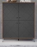 Highboard Montez in Graphite grau und Eiche Kraft Gold Wohn- und Esszimmer Kommode 123 x 136 cm