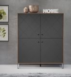 Highboard Montez in Graphite grau und Eiche Kraft Gold Wohn- und Esszimmer Kommode 123 x 136 cm