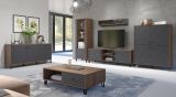 Highboard Montez in Graphite grau und Eiche Kraft Gold Wohn- und Esszimmer Kommode 123 x 136 cm
