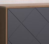 Sideboard Montez in Graphite grau und Eiche Kraft Gold Wohn- und Esszimmer Kommode 183 x 76 cm