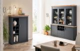 Kommode Ribera in grau und Wotan Eiche Landhaus Wohn- und Esszimmer Highboard 107 x 146 cm