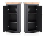 Kommode Ribera in grau und Wotan Eiche Landhaus Wohn- und Esszimmer Highboard 72 x 146 cm