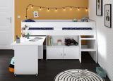 Parisot Hochbett Releave in wei Kinder- und Jugendzimmer Bett mit Schreibtisch