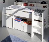 Parisot Hochbett Releave in wei Kinder- und Jugendzimmer Bett mit Schreibtisch