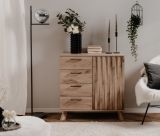 Kommode Douro in Schweden Eiche mit 3D-Reliefoptik Wohn- und Esszimmer Sideboard 84 x 85 cm