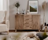 Kommode Douro in Schweden Eiche mit 3D-Reliefoptik Wohn- und Esszimmer Sideboard 127 x 85 cm