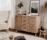 Kommode Douro in Schweden Eiche mit 3D-Reliefoptik Wohn- und Esszimmer Sideboard 127 x 85 cm