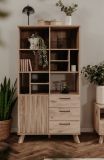 Highboard Douro in Schweden Eiche mit 3D-Reliefoptik Wohn- und Esszimmer Regalschrank 85 x 160 cm