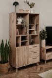 Highboard Douro in Schweden Eiche mit 3D-Reliefoptik Wohn- und Esszimmer Regalschrank 85 x 160 cm